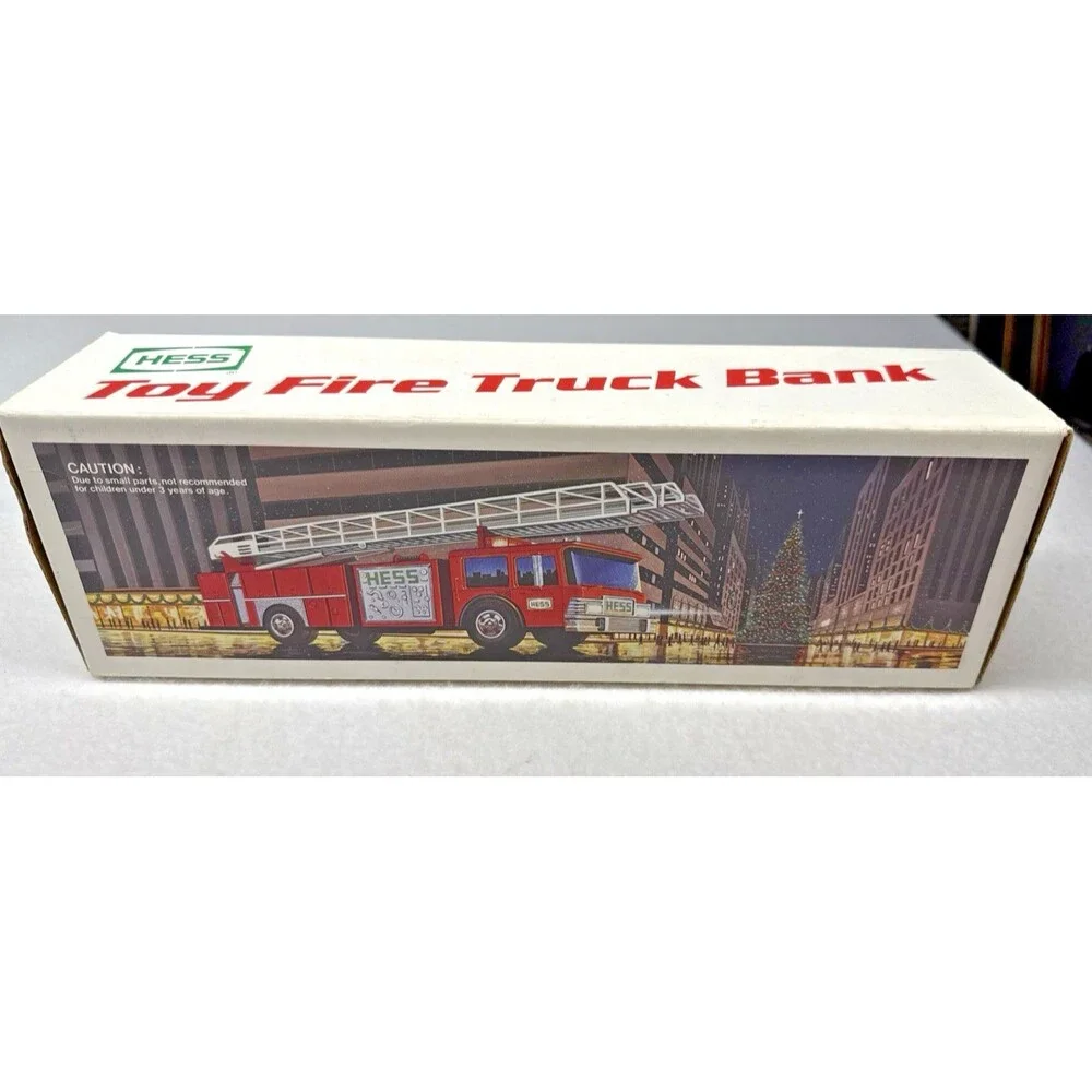 Hess 1986 Toy Fire Truck Bank Vintage Collectible Lights Sounds w/ Box
